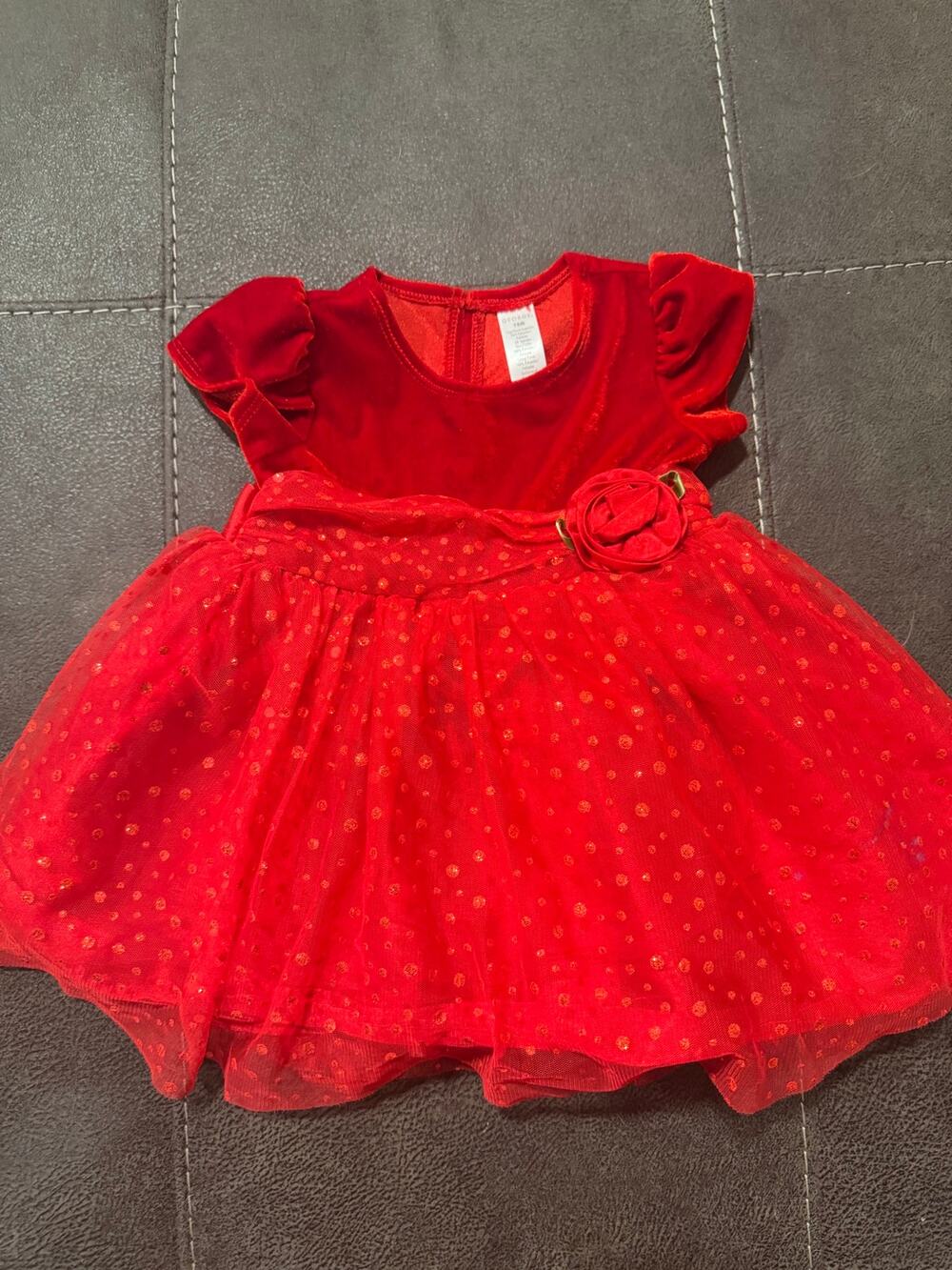 George red velvet and sparkle tulle holiday dress